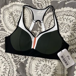 Zyia Olive and Peach Block Adjustable Bra